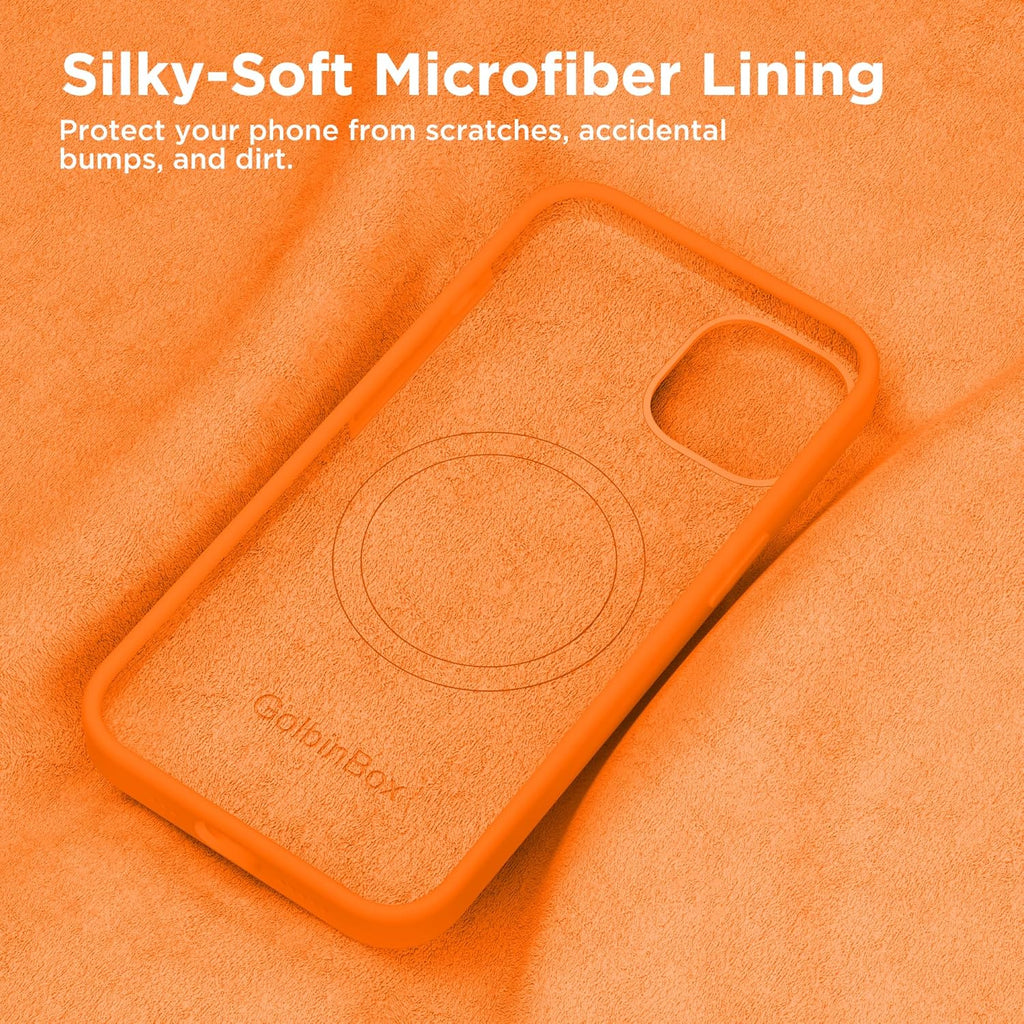 GolbinBox Magnetic for iPhone 13 Case & iPhone 14 Case, Compatible with MagSafe, [Soft Anti-Scratch Microfiber Lining], Slim Liquid Silicone Shockproof Protective Phone Case 6.1 inch, Chalk Pink