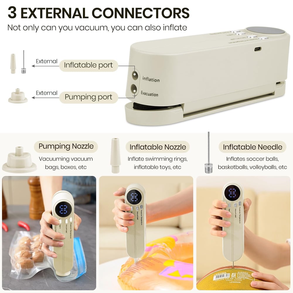 3-in-1 Cordless Mini Vacuum Sealer – Keep Your Food Fresh & More!