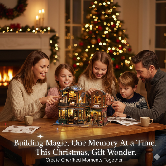 3D Wooden DIY Puzzle – Mini Bookshelf Kit (6 Compartments) | Perfect Gift