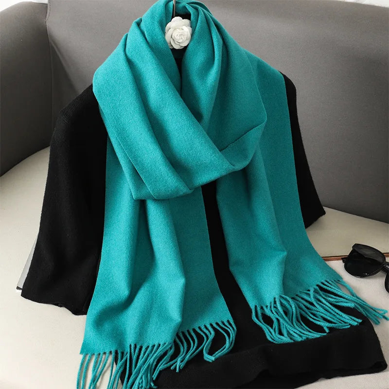 Winter Scarf Warm Thicken Cashmere Shawl Outdoor Fashion Luxury Tassels Pashmina Lady Wrap Windproof Scarves