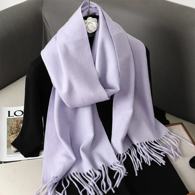 Winter Scarf Warm Thicken Cashmere Shawl Outdoor Fashion Luxury Tassels Pashmina Lady Wrap Windproof Scarves