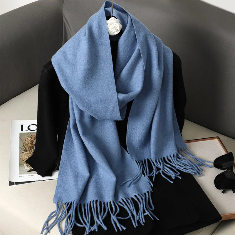 Winter Scarf Warm Thicken Cashmere Shawl Outdoor Fashion Luxury Tassels Pashmina Lady Wrap Windproof Scarves
