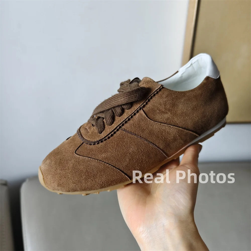 FEDONAS 2025 Ins Quality Women Suede Sneakers Training Sport Shoes Contrast Casual Shoes Big Size Flats Sneakers Shoes