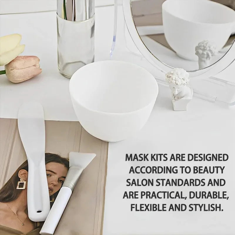 Face Mask Mixing Bowl Set Facial Skin Care Tools Kit Silicone Mask Brush Facial Applicator Spatula Measure Spoon Beauty Supplies