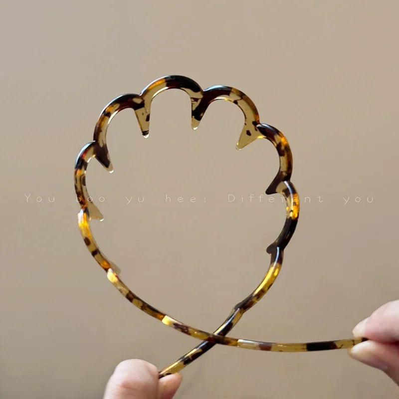 Fashion Wave Headbands for Women Solid Color Toothed Non-slip Hair Bands Girl Face Wash Sports Hairbands Hair Accessories