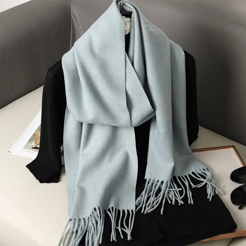 Winter Scarf Warm Thicken Cashmere Shawl Outdoor Fashion Luxury Tassels Pashmina Lady Wrap Windproof Scarves