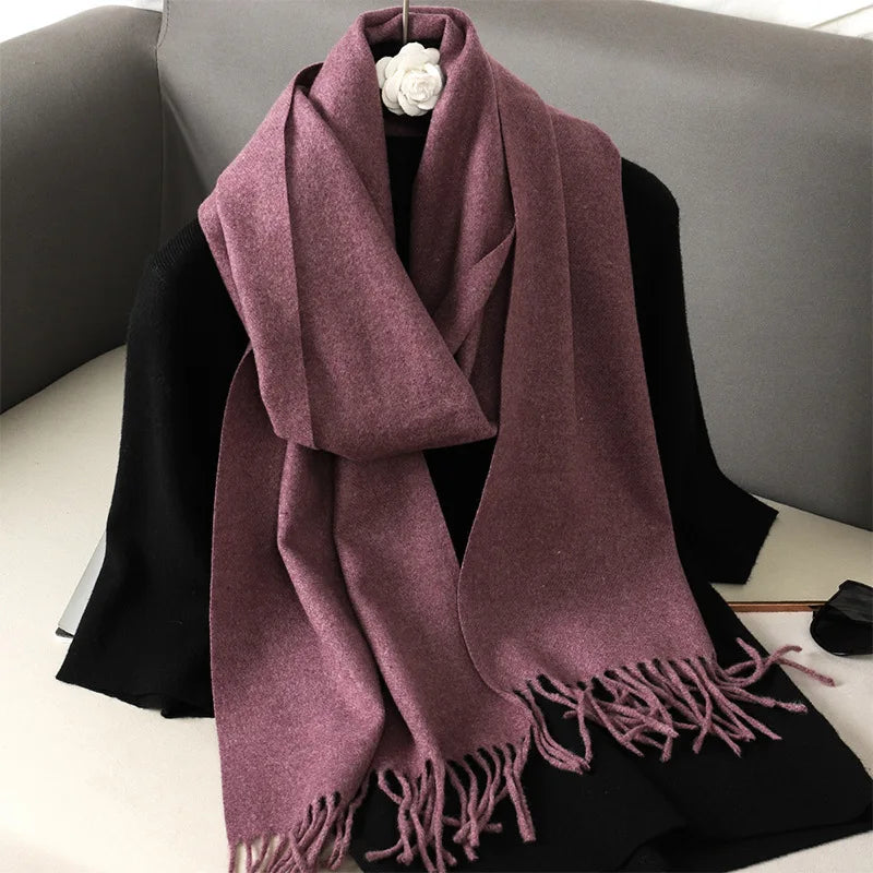 Winter Scarf Warm Thicken Cashmere Shawl Outdoor Fashion Luxury Tassels Pashmina Lady Wrap Windproof Scarves