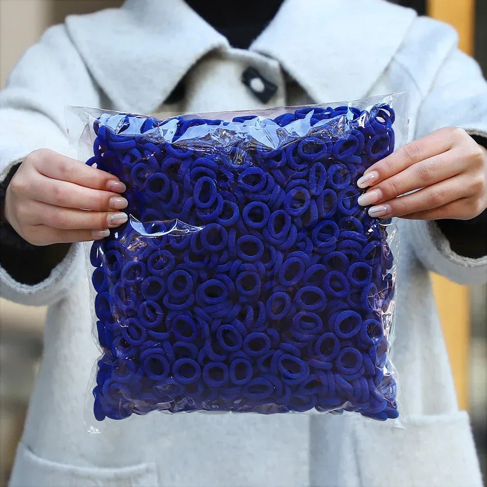 50Pcs/bag Colorful Basic Nylon Ealstic Hair Ties for Girls Ponytail Hold Scrunchie Rubber Band Kid Fashion Hair Accessories