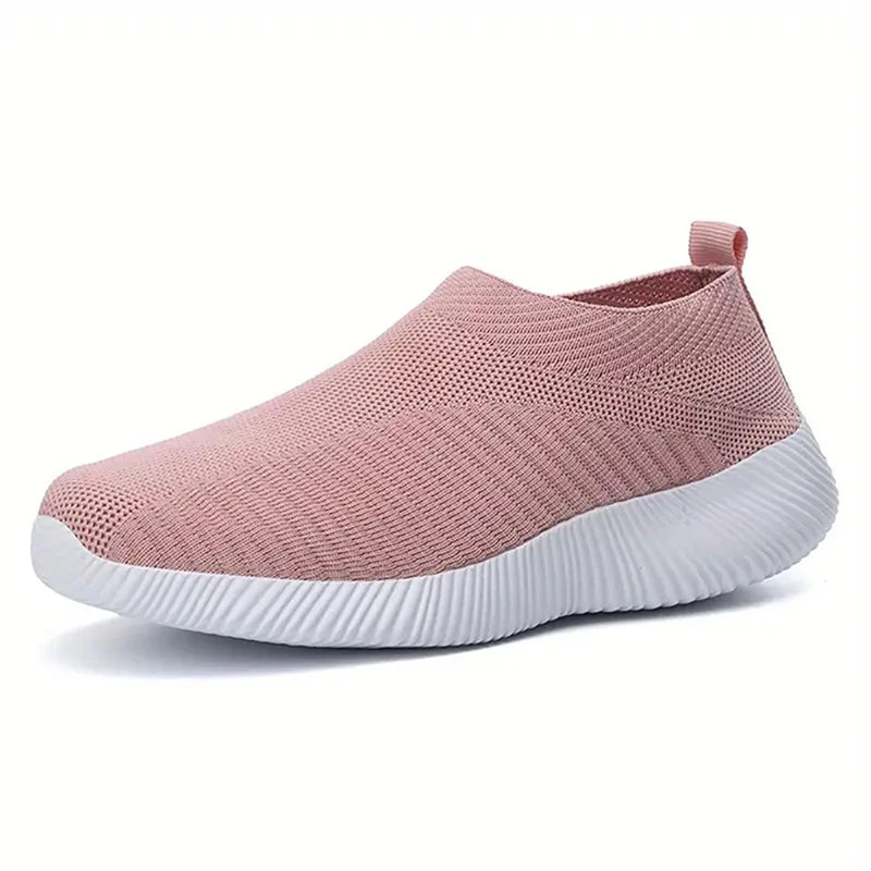 New Pink Women Shoes Soft Sneakers Lightweight And Comfortable Women Slip On Lazy Loafers Walking Shoes For Women Size 36-42