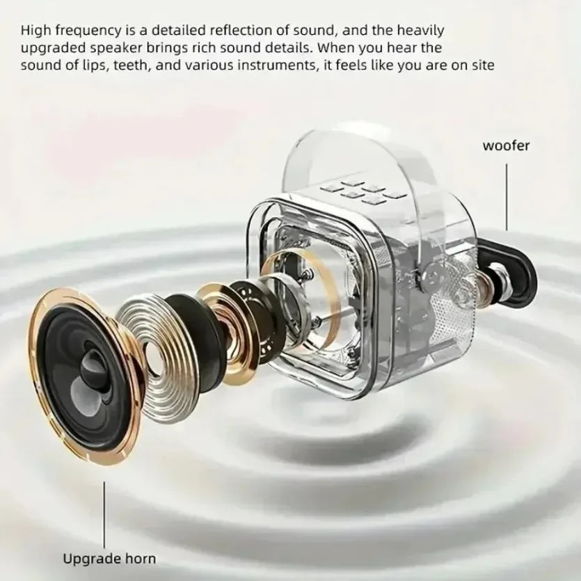 XIKCU Portable Karaoke Bluetooth 5.3 Speaker Machine PA System with 2 Wireless Microphones Home Family Singing Children's Gifts