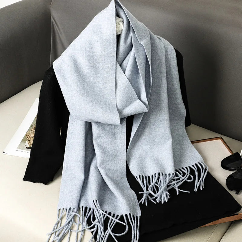 Winter Scarf Warm Thicken Cashmere Shawl Outdoor Fashion Luxury Tassels Pashmina Lady Wrap Windproof Scarves