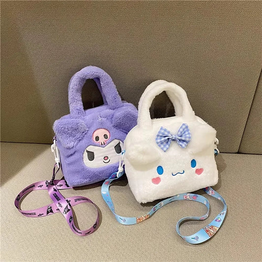 1pc Sanrio Bag Kawaii Kuromi Cinnamoroll My Melody Cartoon Anime Plush Handbag Cosmetic Bag Travel Storage Bag Women Girl Gifts