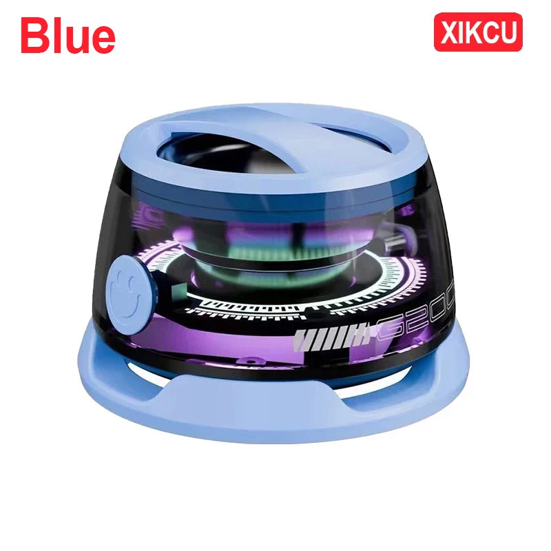 XIKCU Portable Mini Travel Stereo Outdoor Magnetic Bluetooth Speaker Wireless with RGB Color Light and Phone Holder for ios