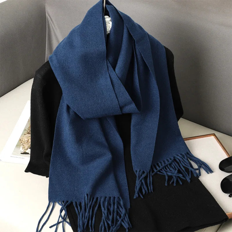 Winter Scarf Warm Thicken Cashmere Shawl Outdoor Fashion Luxury Tassels Pashmina Lady Wrap Windproof Scarves