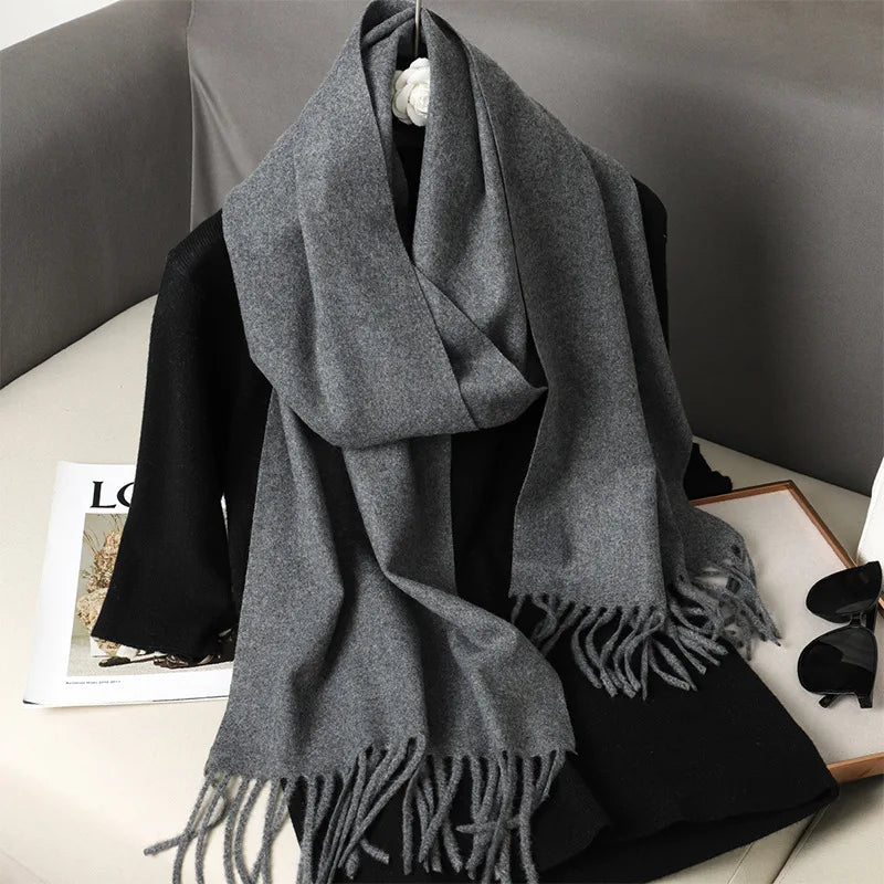Winter Scarf Warm Thicken Cashmere Shawl Outdoor Fashion Luxury Tassels Pashmina Lady Wrap Windproof Scarves