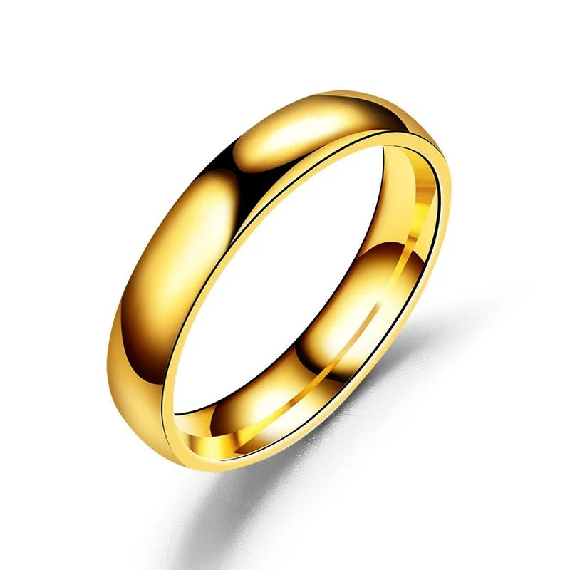 Anillo Simple de titanio de 6mm para hombres y mujeres, anillos de boda de alto pulido para prevenir alergias, regalos de joyería para dedo de pareja de acero inoxidable