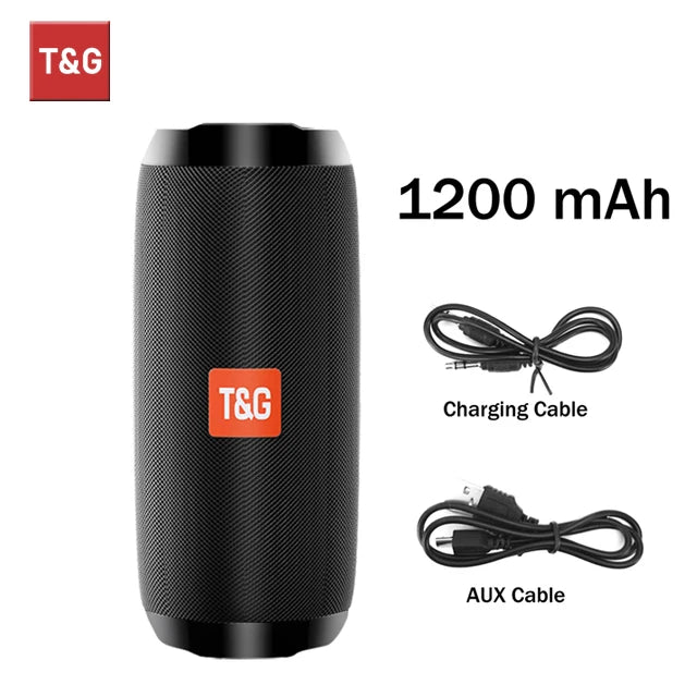 Alto-falante bluetooth t & g tg117 portátil tws caixa de som à prova dwaterproof água ao ar livre estéreo surround alto-falantes suporte tf rádio fm