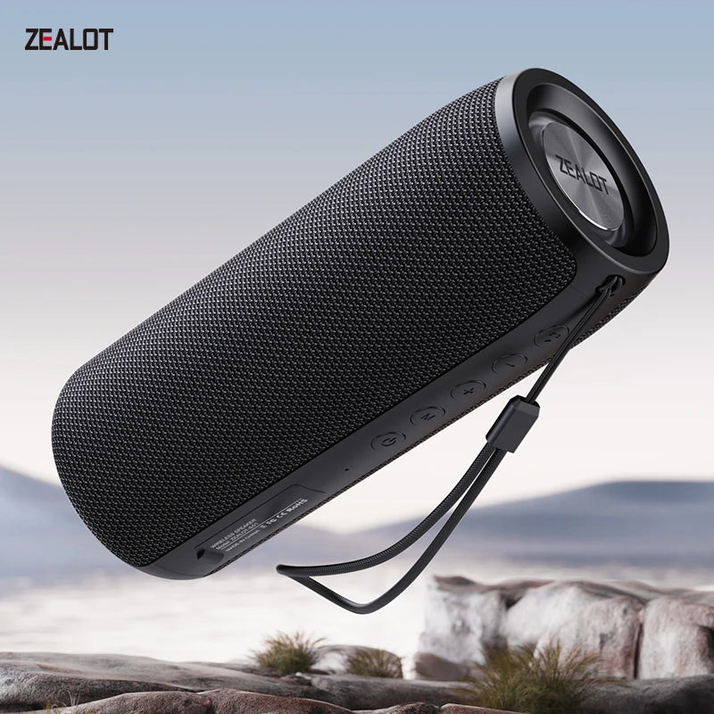 ZEALOT-S51 poderoso alto-falante bluetooth baixo sem fio subwoofer caixa de som à prova dwaterproof água suporte tf, tws, unidade flash usb