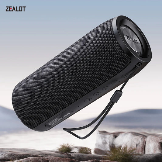 ZEALOT-S51 poderoso alto-falante bluetooth baixo sem fio subwoofer caixa de som à prova dwaterproof água suporte tf, tws, unidade flash usb