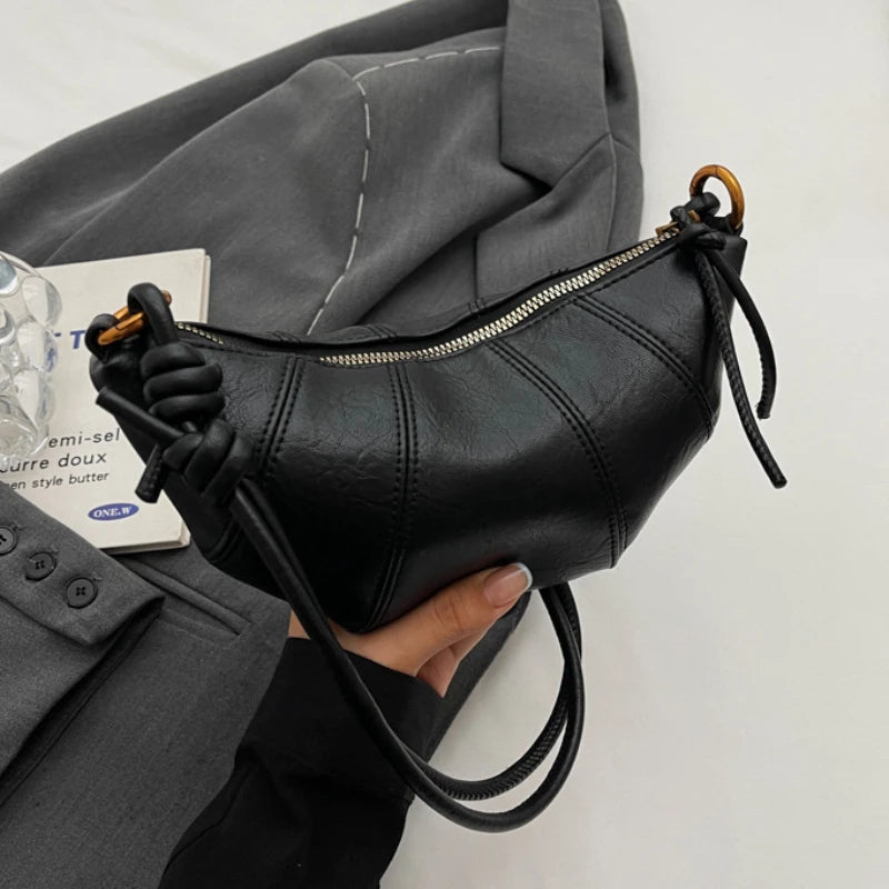 Velvet material zipper 2025 high quality shoulder bag solid color simple fashion crossbody bag soft western style bag