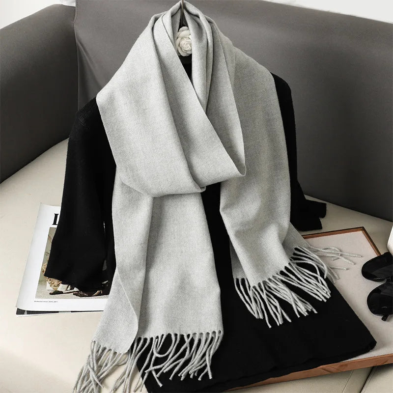 Winter Scarf Warm Thicken Cashmere Shawl Outdoor Fashion Luxury Tassels Pashmina Lady Wrap Windproof Scarves