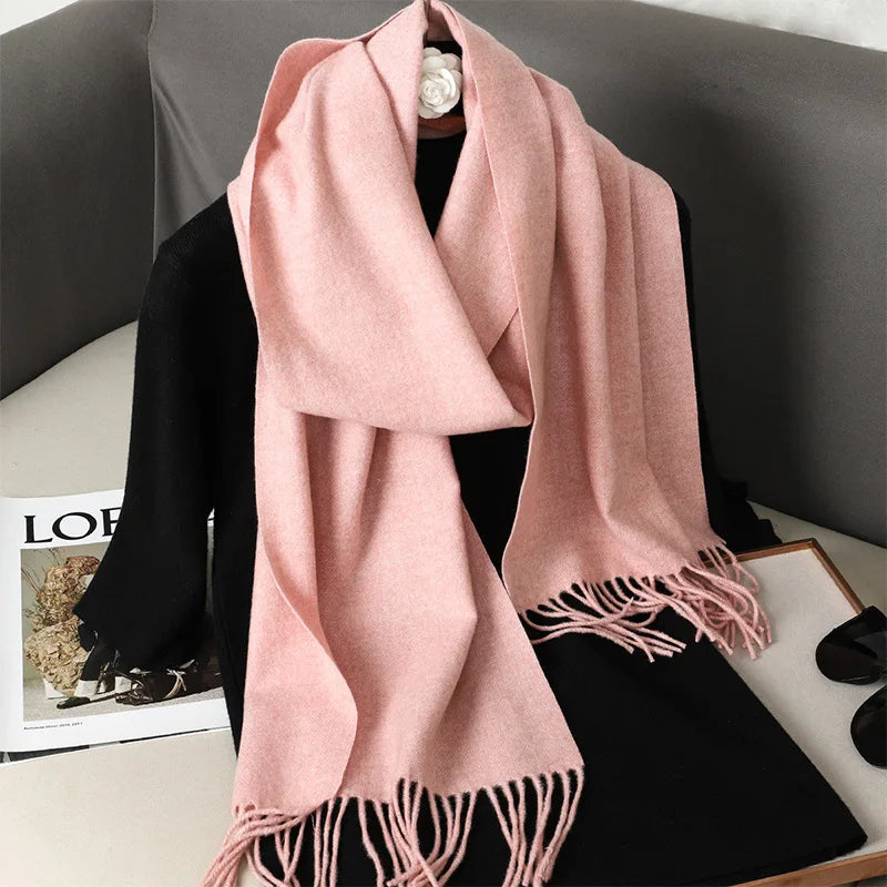 Winter Scarf Warm Thicken Cashmere Shawl Outdoor Fashion Luxury Tassels Pashmina Lady Wrap Windproof Scarves
