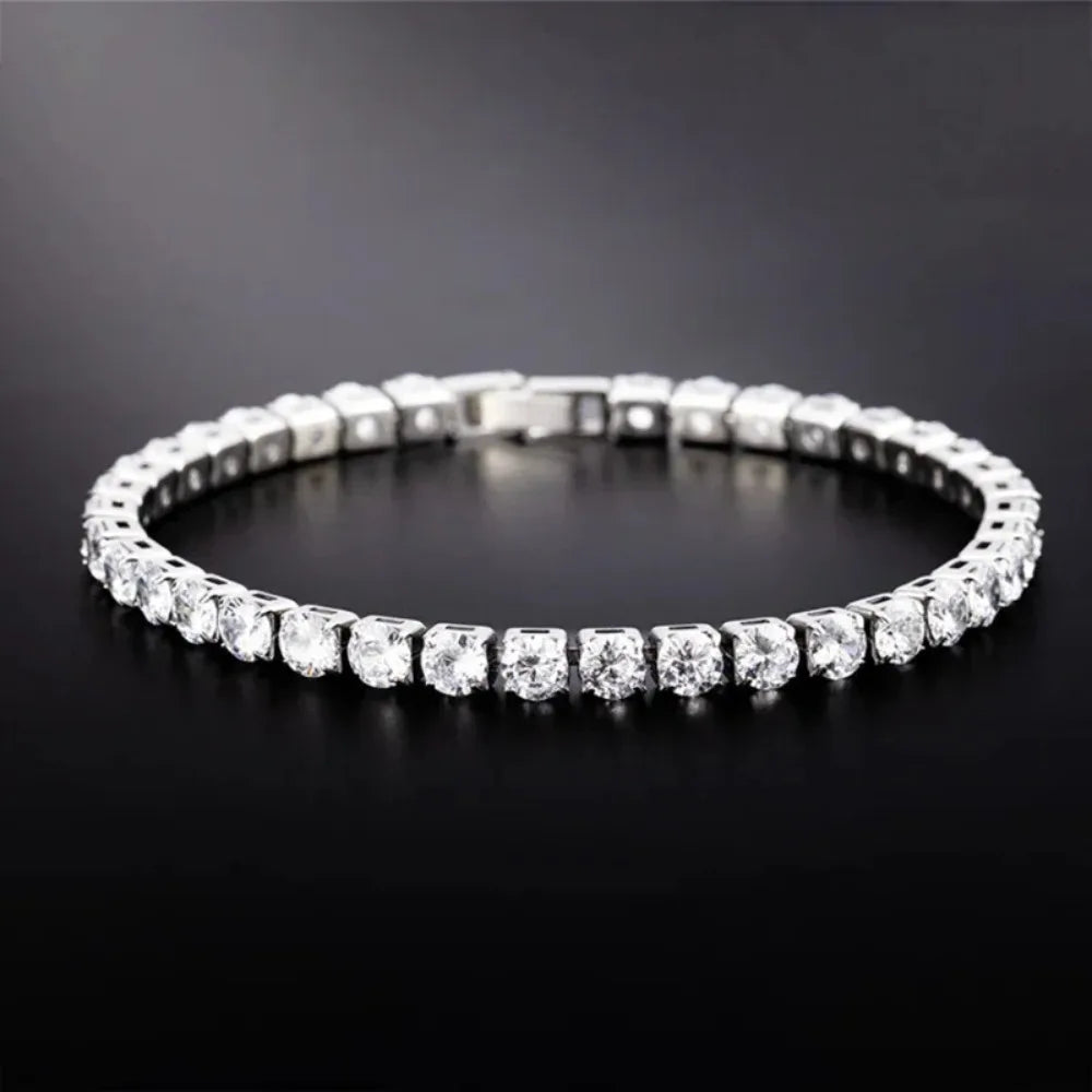 Tennis Bracelet Iced Out Chain Bracelets For Women Men Silver Color Men Bracelet Chain Homme Jewelry