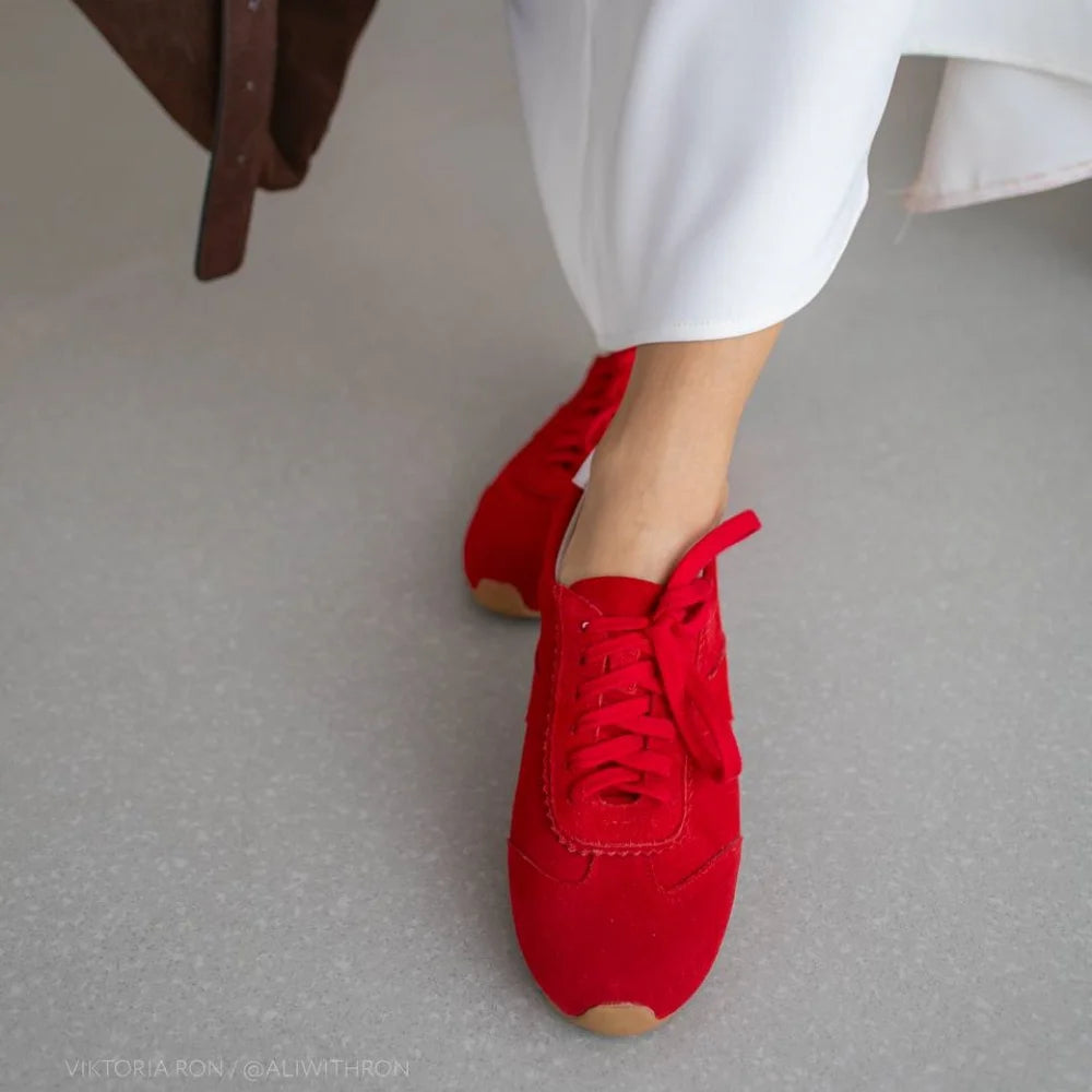 FEDONAS 2025 Ins Quality Women Suede Sneakers Training Sport Shoes Contrast Casual Shoes Big Size Flats Sneakers Shoes