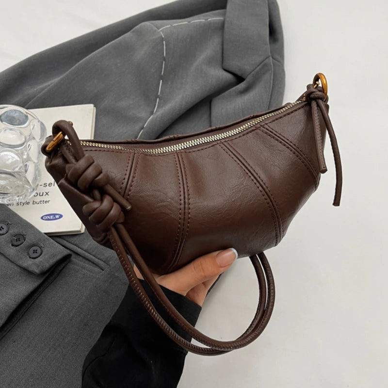 Velvet material zipper 2025 high quality shoulder bag solid color simple fashion crossbody bag soft western style bag