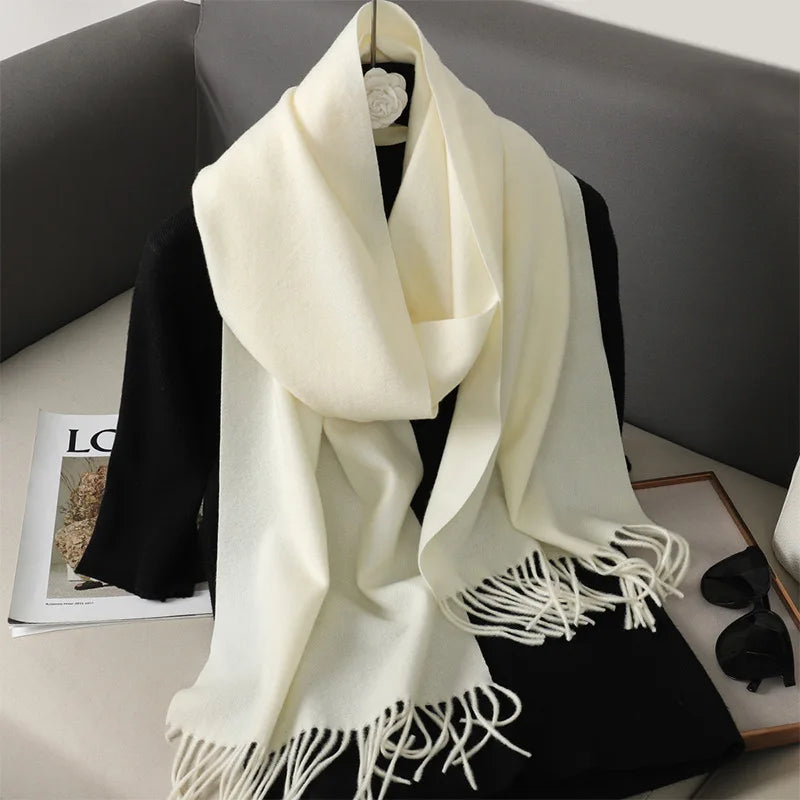 Winter Scarf Warm Thicken Cashmere Shawl Outdoor Fashion Luxury Tassels Pashmina Lady Wrap Windproof Scarves