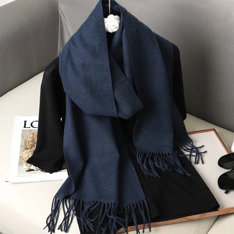 Winter Scarf Warm Thicken Cashmere Shawl Outdoor Fashion Luxury Tassels Pashmina Lady Wrap Windproof Scarves