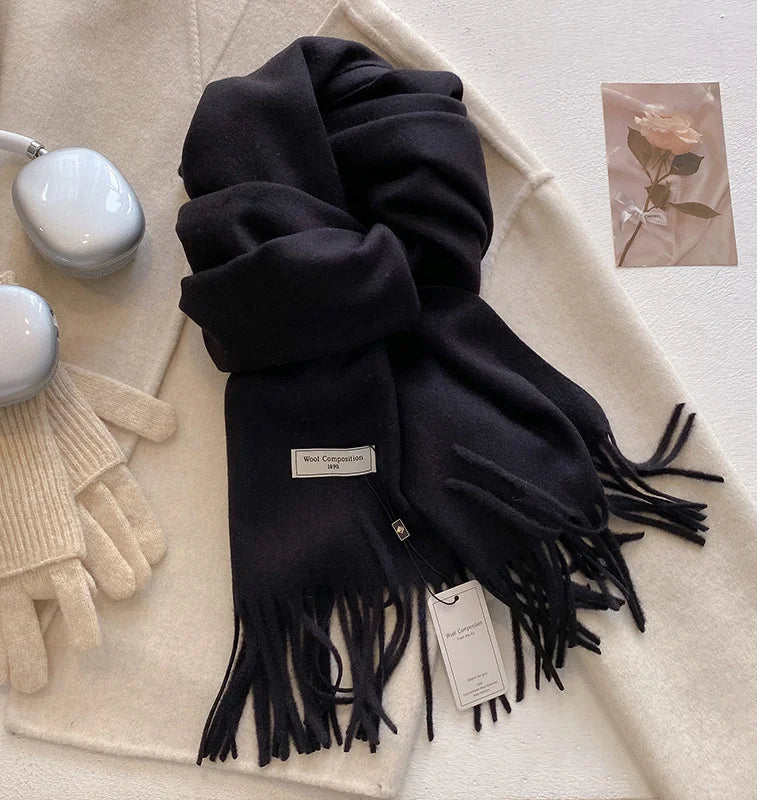 Luxury Winter Wool Scarf Women Cashmere Warm Pashmina Brand Foulard Female Shawls Wraps Thick Soft Bufanda Scarves Stole 2024