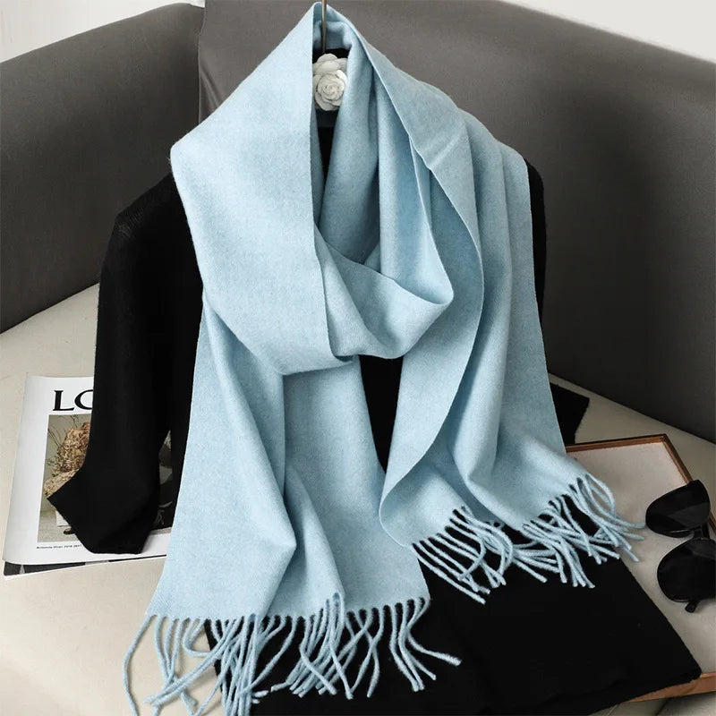 Winter Scarf Warm Thicken Cashmere Shawl Outdoor Fashion Luxury Tassels Pashmina Lady Wrap Windproof Scarves