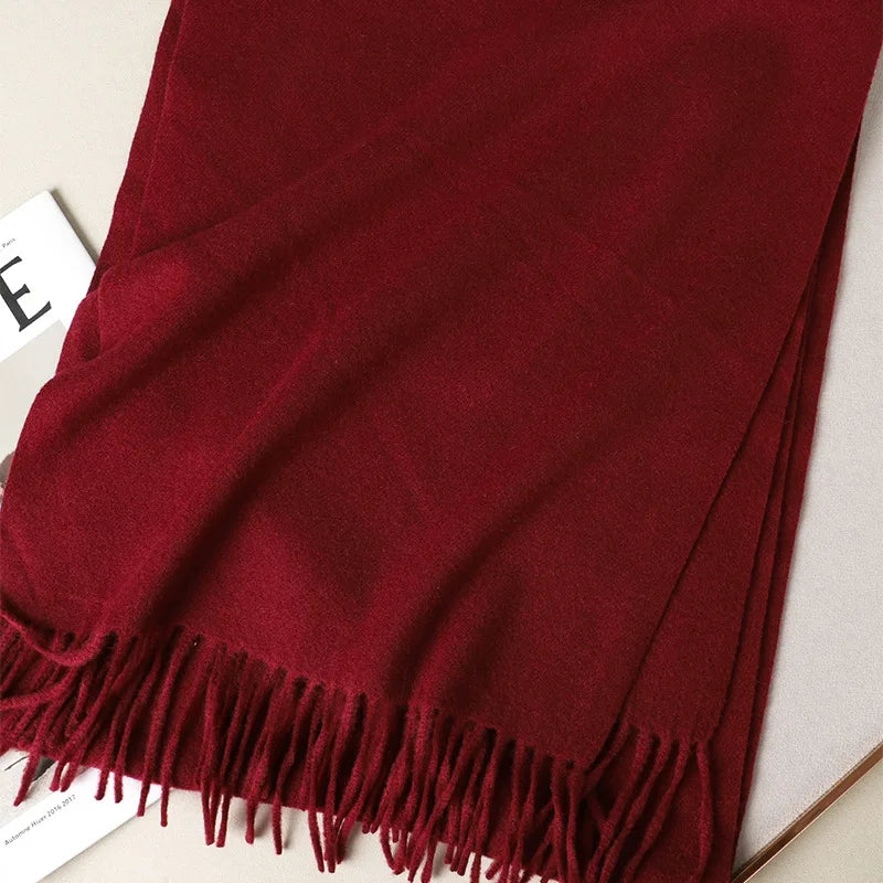 Winter Scarf Warm Thicken Cashmere Shawl Outdoor Fashion Luxury Tassels Pashmina Lady Wrap Windproof Scarves