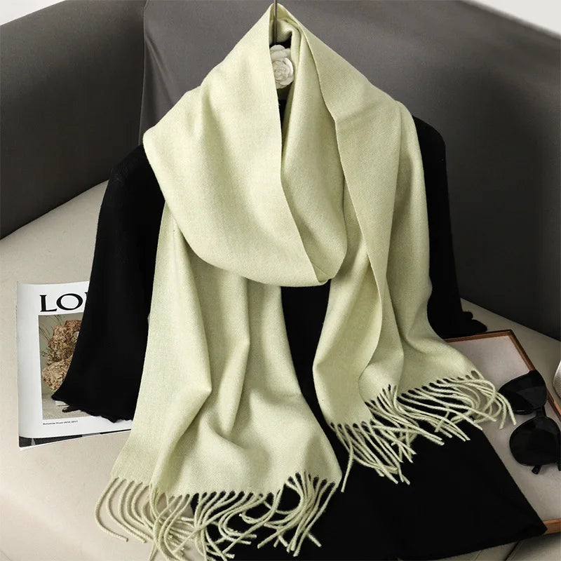 Winter Scarf Warm Thicken Cashmere Shawl Outdoor Fashion Luxury Tassels Pashmina Lady Wrap Windproof Scarves