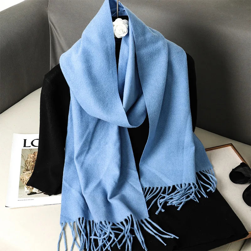Winter Scarf Warm Thicken Cashmere Shawl Outdoor Fashion Luxury Tassels Pashmina Lady Wrap Windproof Scarves