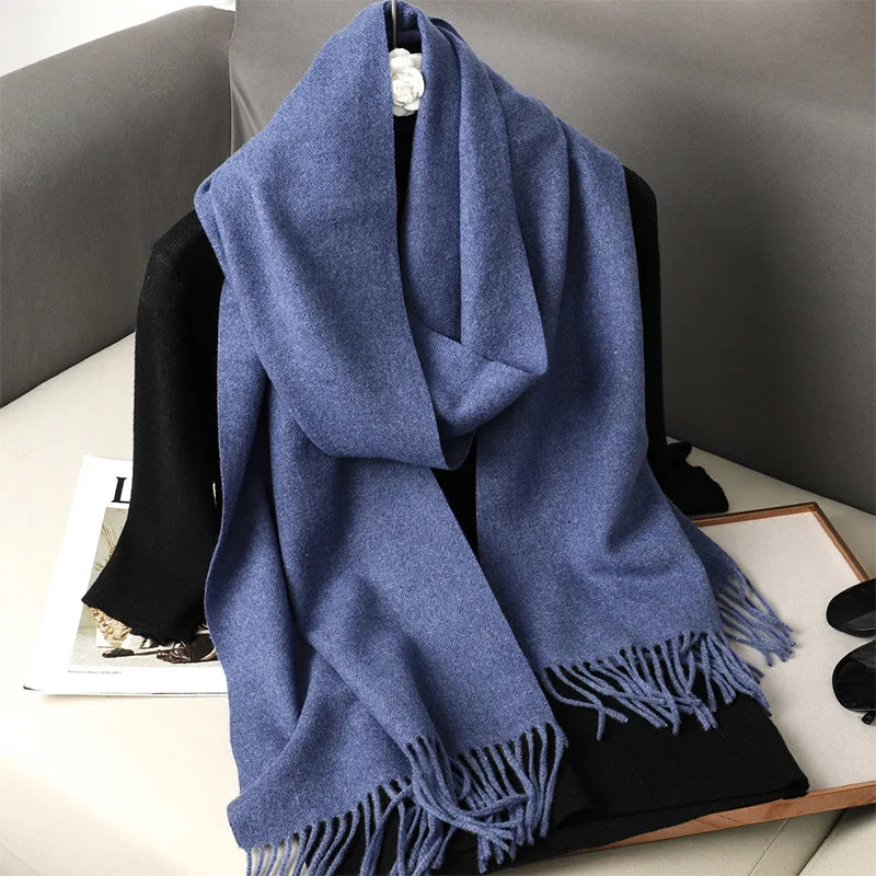 Winter Scarf Warm Thicken Cashmere Shawl Outdoor Fashion Luxury Tassels Pashmina Lady Wrap Windproof Scarves