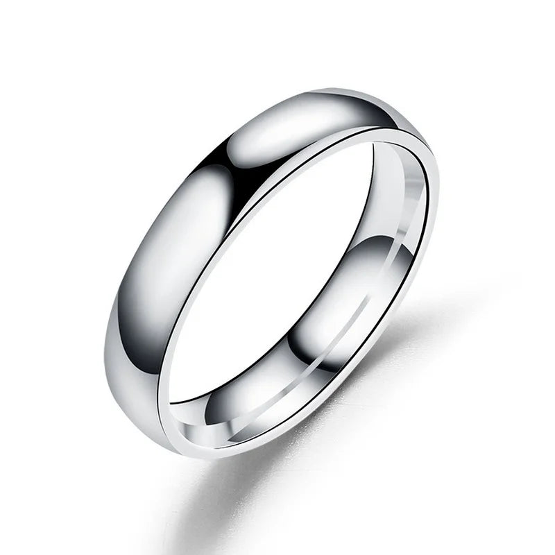 Anillo Simple de titanio de 6mm para hombres y mujeres, anillos de boda de alto pulido para prevenir alergias, regalos de joyería para dedo de pareja de acero inoxidable