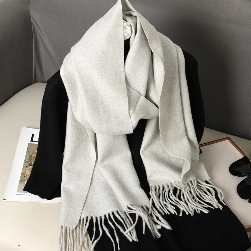 Winter Scarf Warm Thicken Cashmere Shawl Outdoor Fashion Luxury Tassels Pashmina Lady Wrap Windproof Scarves