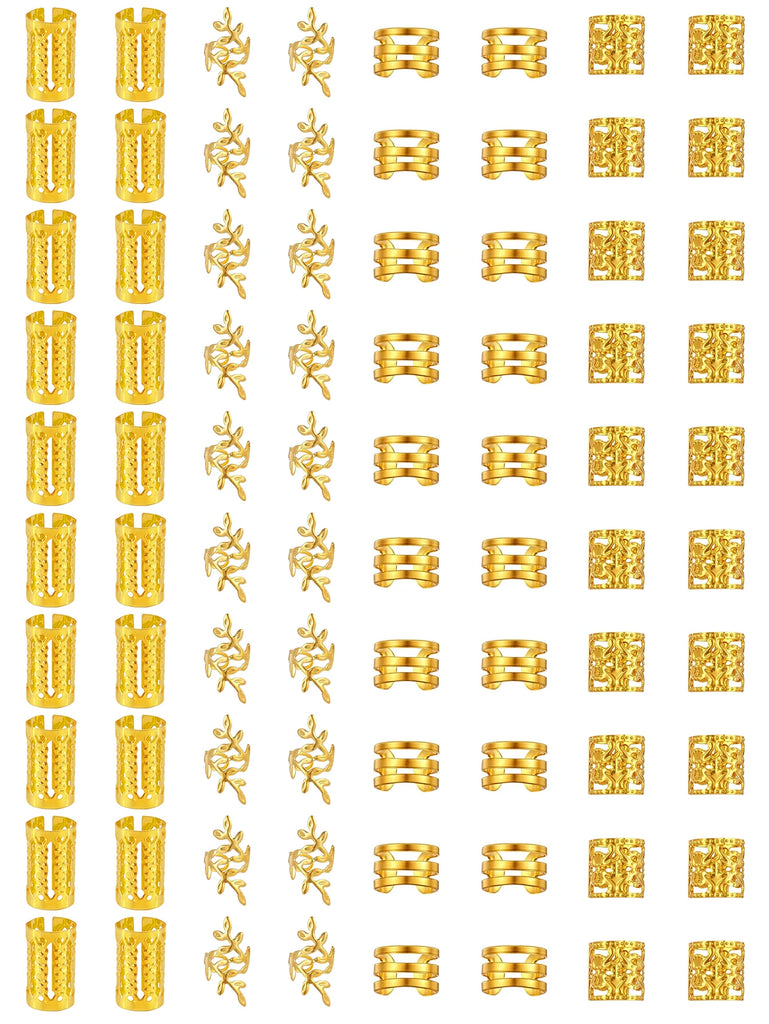 40/80PCS Elegant Hollow Out Hair Rings  For Women Girls DIY Hair Accessories Loc Hair Jewelry for Braids