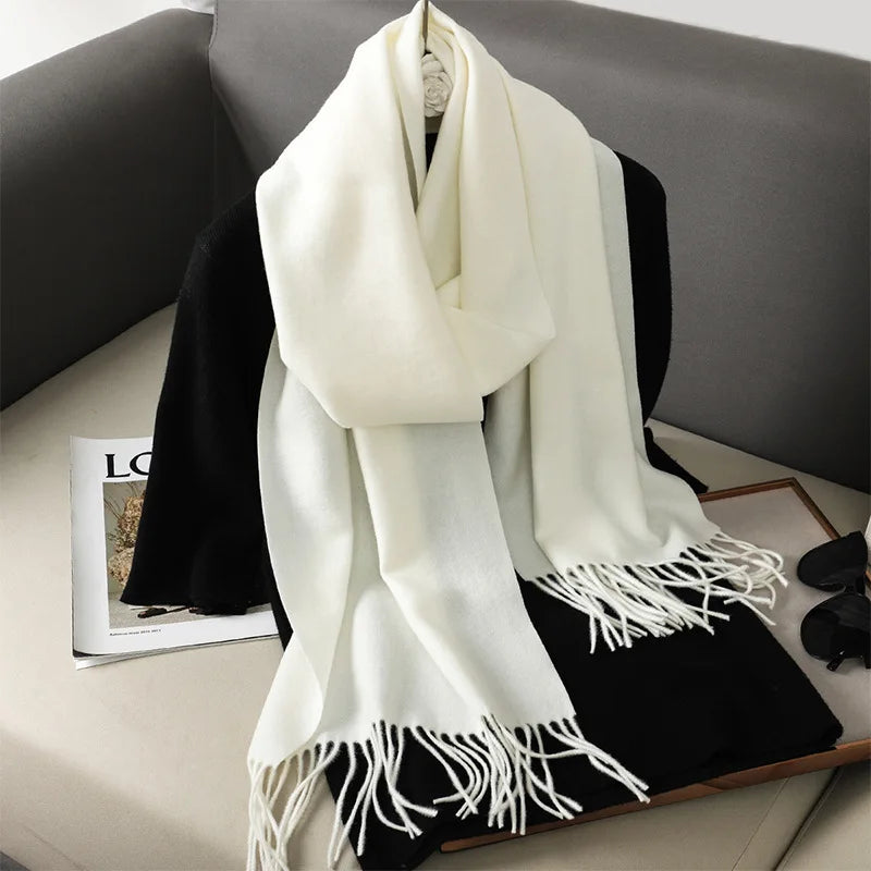 Winter Scarf Warm Thicken Cashmere Shawl Outdoor Fashion Luxury Tassels Pashmina Lady Wrap Windproof Scarves