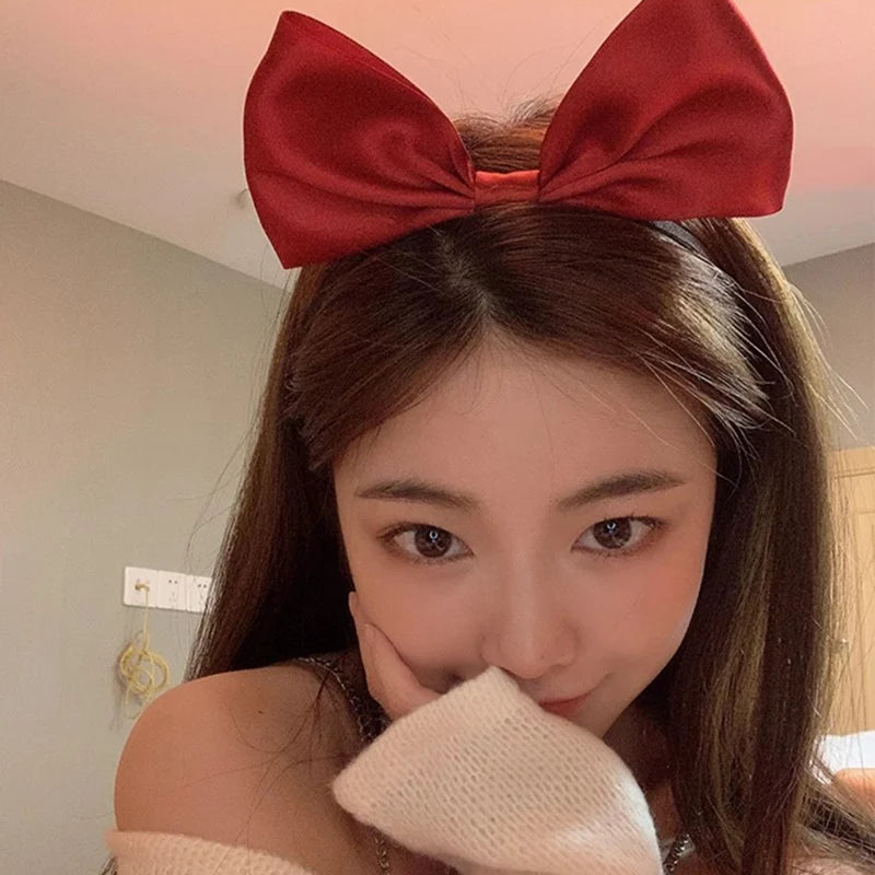 Lystrfac Korean Fabric Double Bow Headband for Women New Fashion Simple Hair Wash Hairband Ladies Headwear Hair Accessories