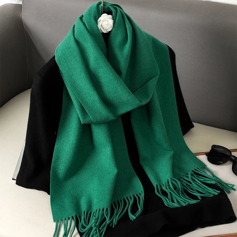 Winter Scarf Warm Thicken Cashmere Shawl Outdoor Fashion Luxury Tassels Pashmina Lady Wrap Windproof Scarves