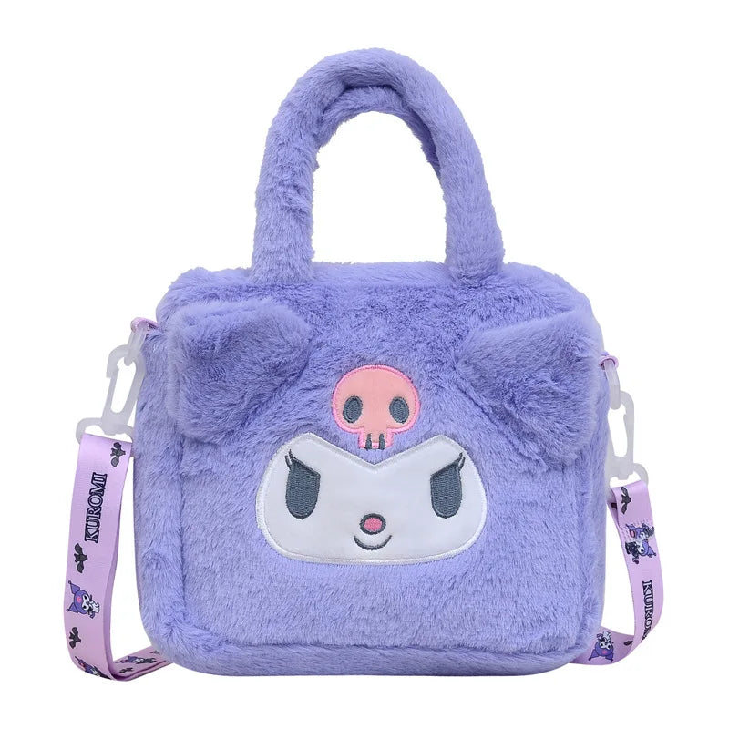 1pc Sanrio Bag Kawaii Kuromi Cinnamoroll My Melody Cartoon Anime Plush Handbag Cosmetic Bag Travel Storage Bag Women Girl Gifts