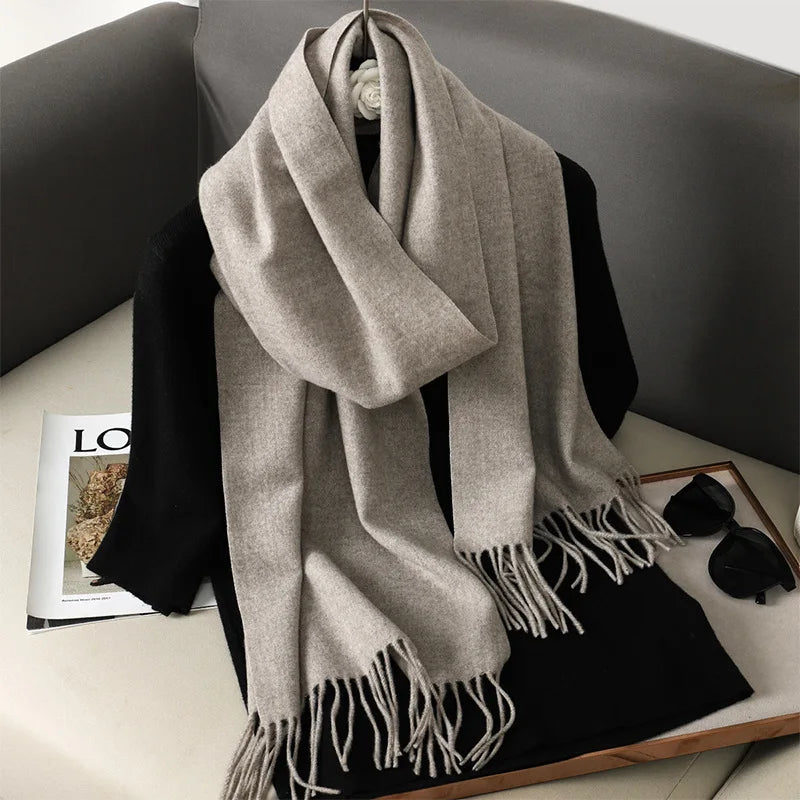 Winter Scarf Warm Thicken Cashmere Shawl Outdoor Fashion Luxury Tassels Pashmina Lady Wrap Windproof Scarves