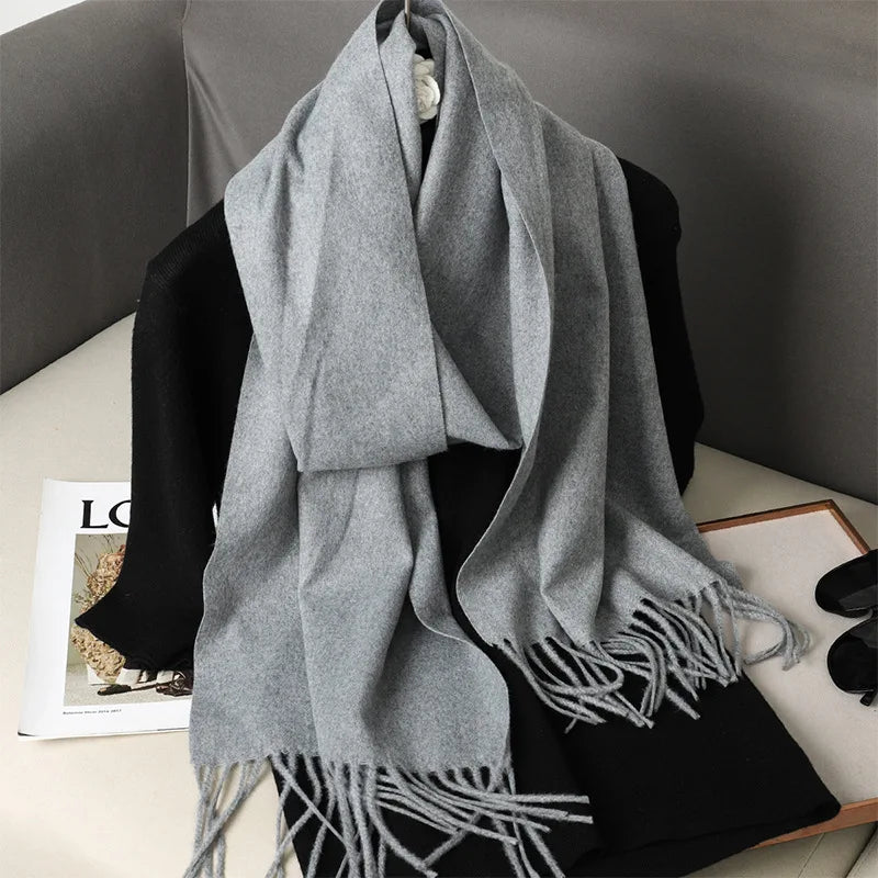 Winter Scarf Warm Thicken Cashmere Shawl Outdoor Fashion Luxury Tassels Pashmina Lady Wrap Windproof Scarves