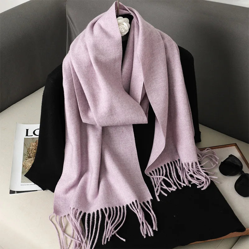 Winter Scarf Warm Thicken Cashmere Shawl Outdoor Fashion Luxury Tassels Pashmina Lady Wrap Windproof Scarves