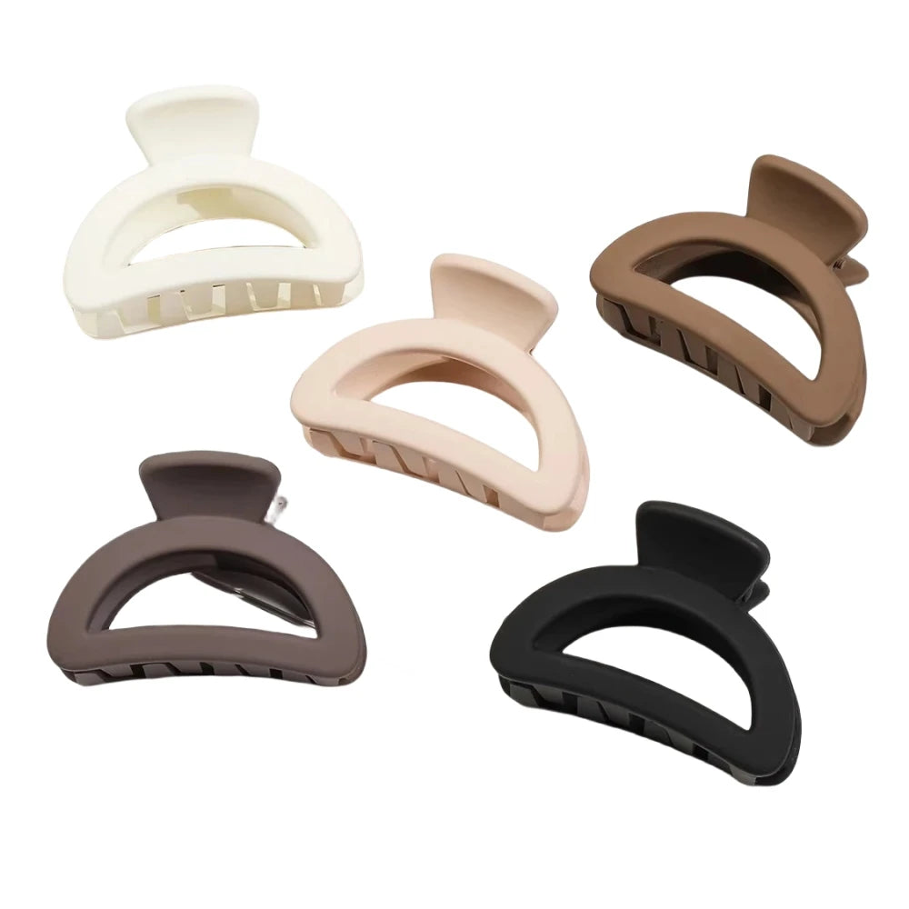 4/5Pcs Small Flower Matte Rectangle Jaw Hair Claw Clips for Women Girls Semicircle Barrettes for Thin Hair