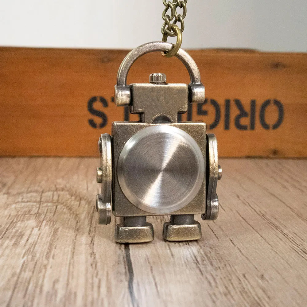 Fashionable and cool robot quartz pocket watch with Arabic numerals circular dial as a souvenir for male and female students
