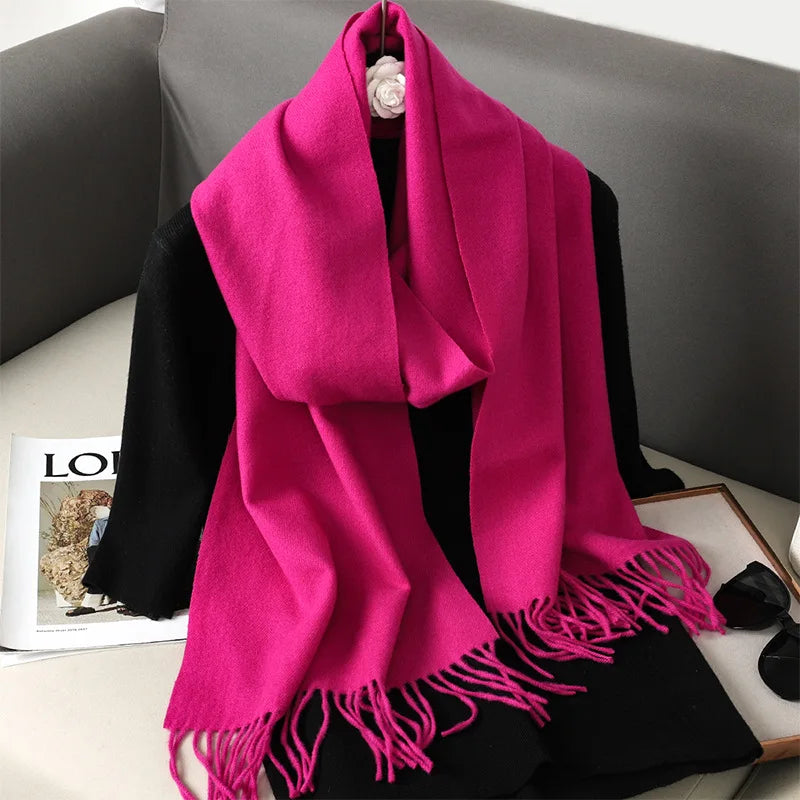 Winter Scarf Warm Thicken Cashmere Shawl Outdoor Fashion Luxury Tassels Pashmina Lady Wrap Windproof Scarves